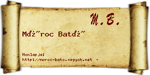Móroc Bató névjegykártya